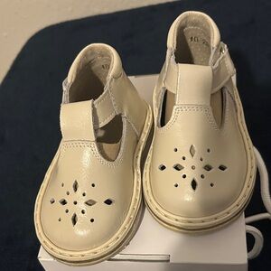 Cream Kids Shoes with Cutout Design